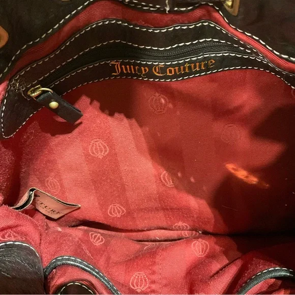 Juicy Couture Velour Satchel Shoulder Bag, brown & black, Y2K, EUC Vintage - Picture 4 of 7